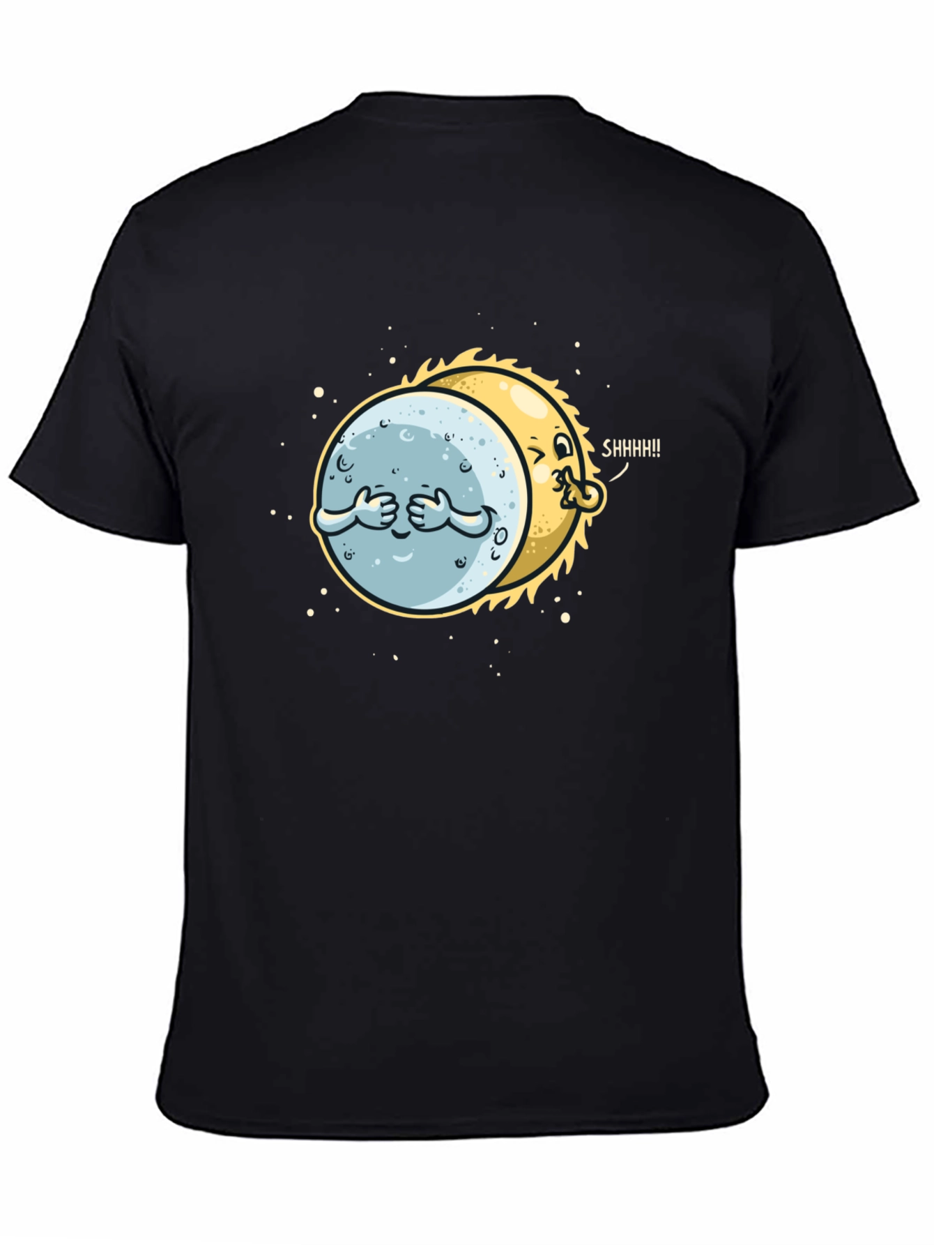 Eclipse Graphic Tee - Black Cotton Blend Shirt