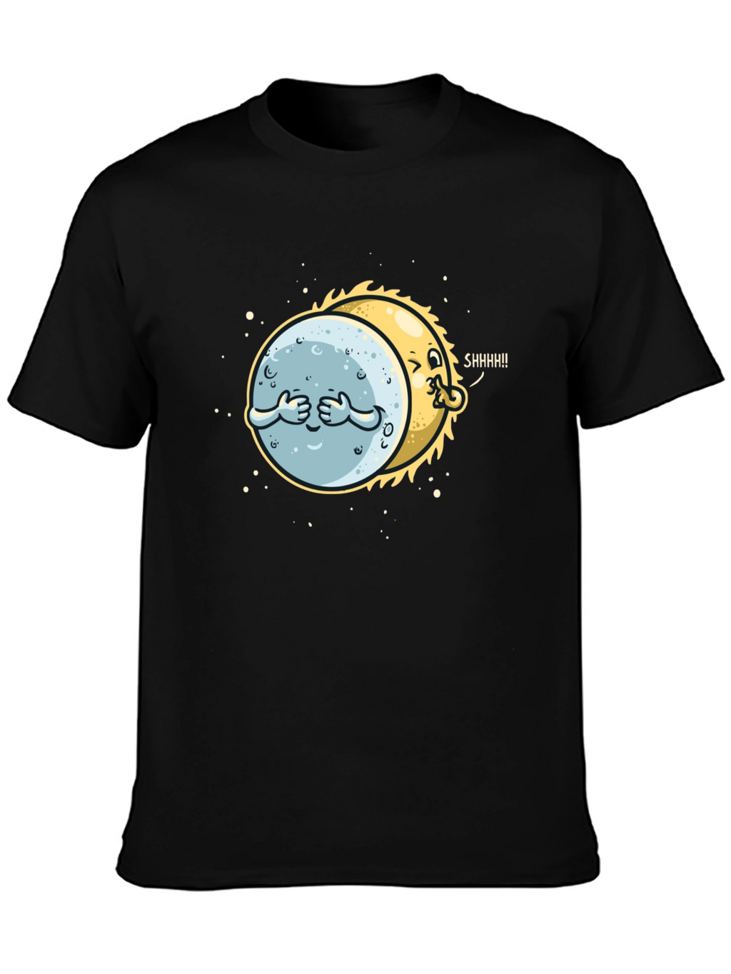 Eclipse Graphic Tee - Black Cotton Blend Shirt