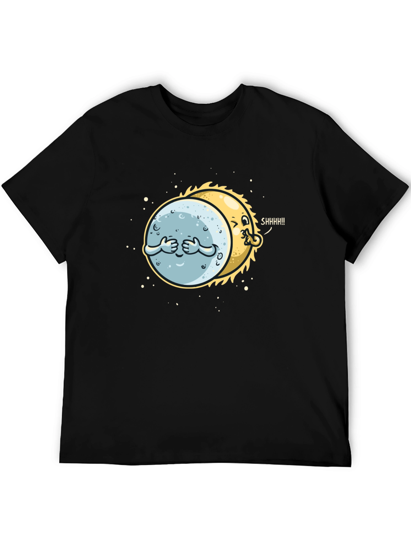 Eclipse Graphic Tee - Black Cotton Blend Shirt