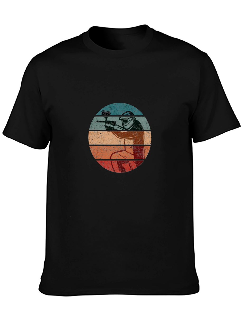 Paintball Player Retro T-Shirt - Black