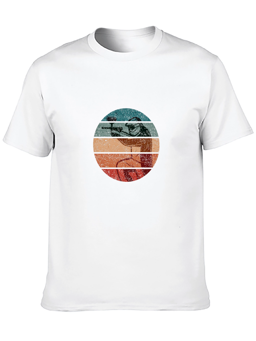 Paintball Player Retro T-Shirt - Black