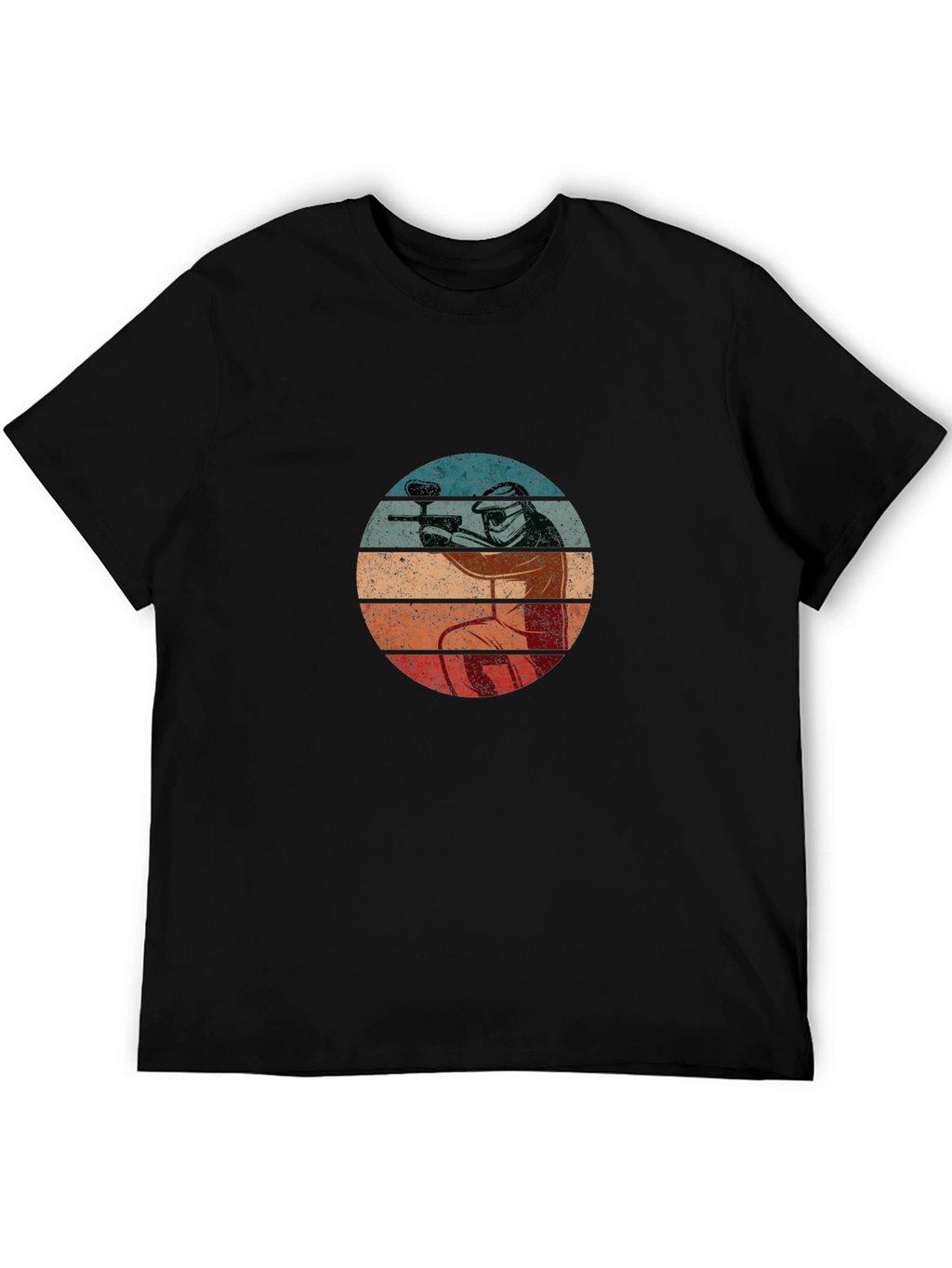 Paintball Player Retro T-Shirt - Black