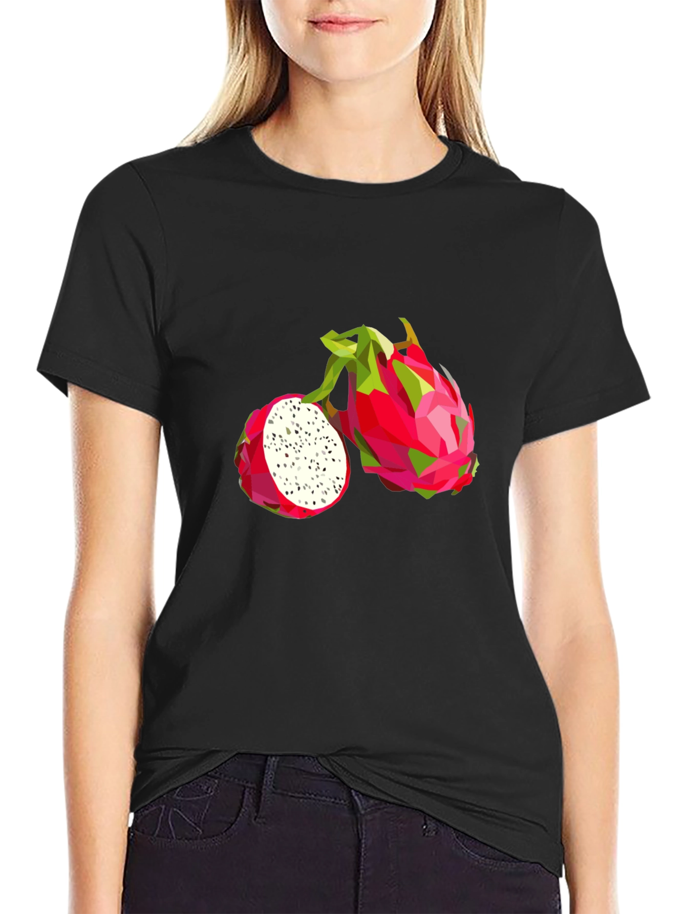 Dragon Fruit Graphic Tee - Modern Geometric Print