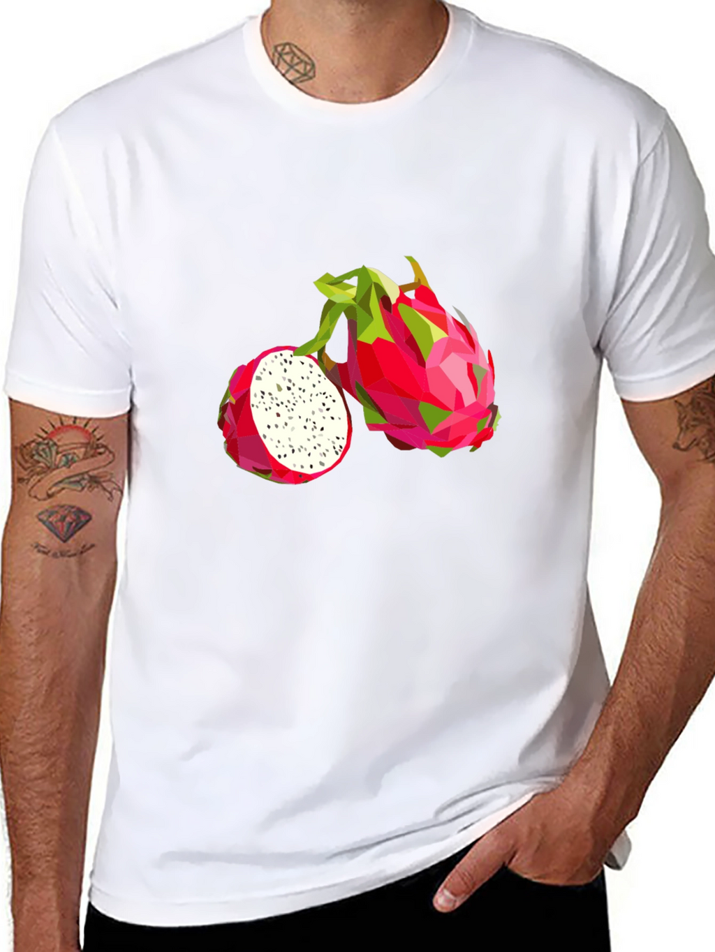 Dragon Fruit Graphic Tee - Modern Geometric Print