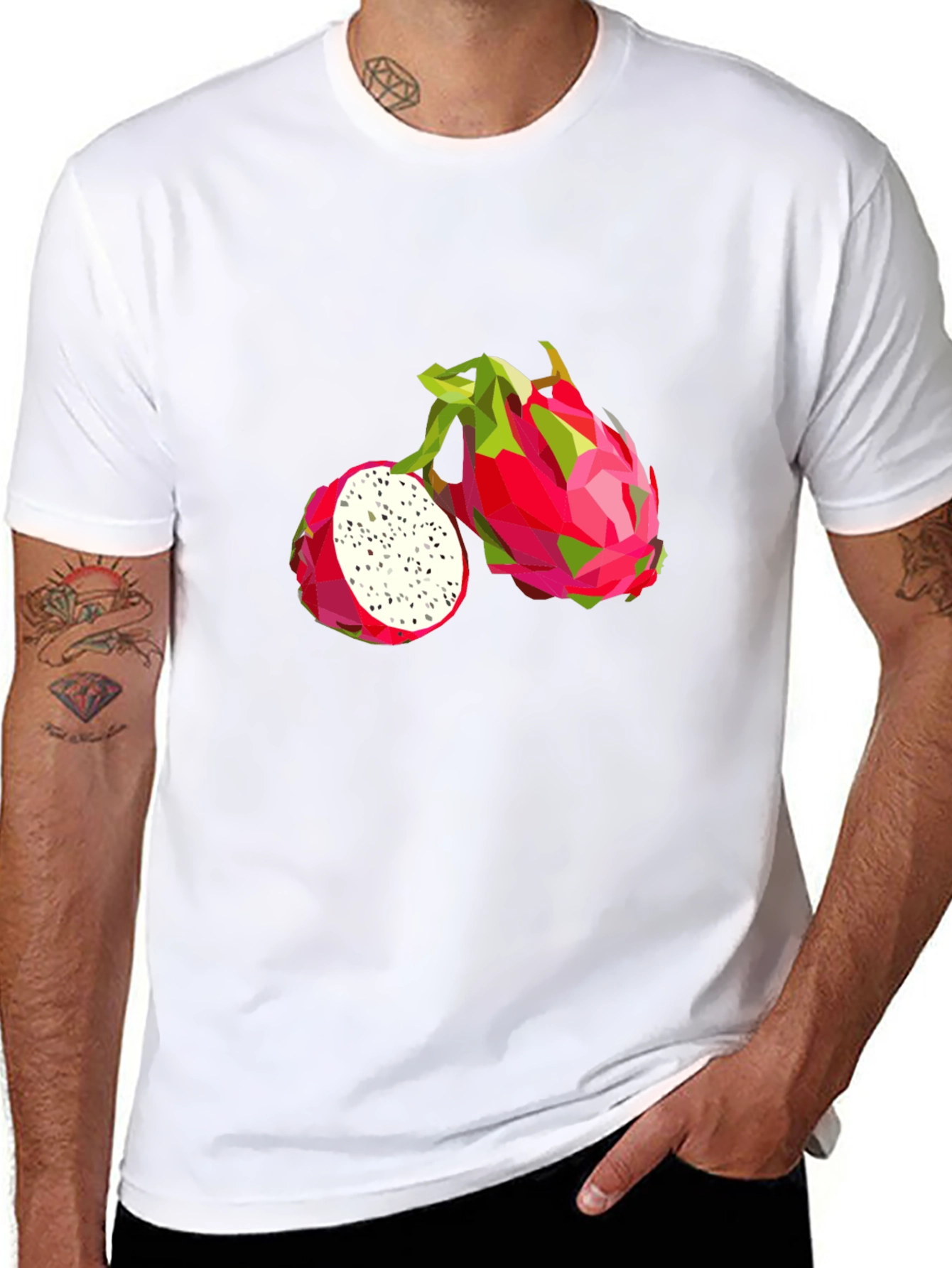 Dragon Fruit Graphic Tee - Modern Geometric Print