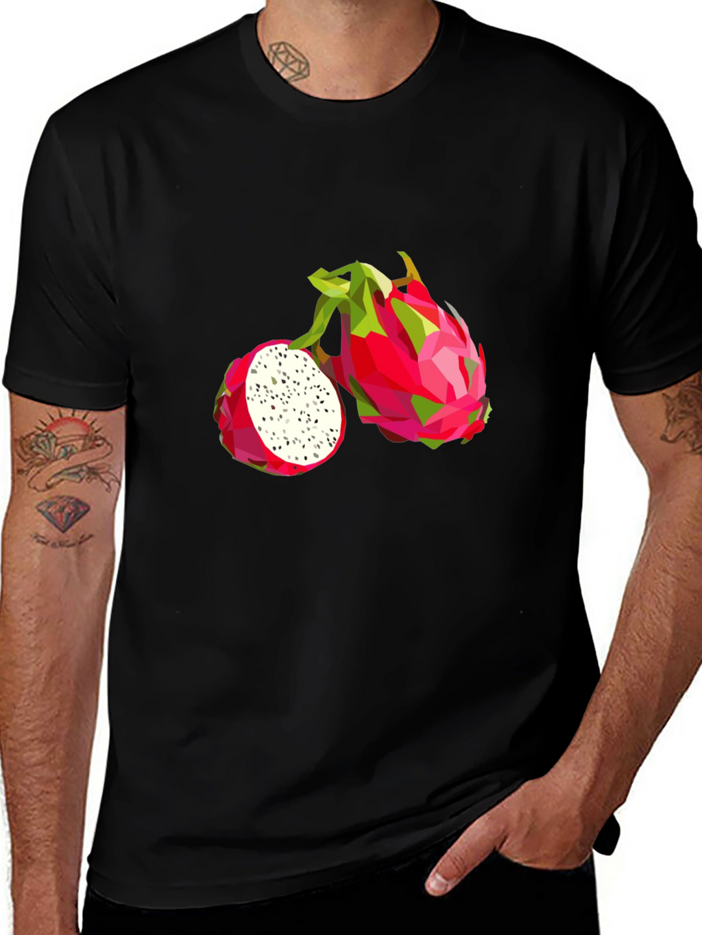 Dragon Fruit Graphic Tee - Modern Geometric Print
