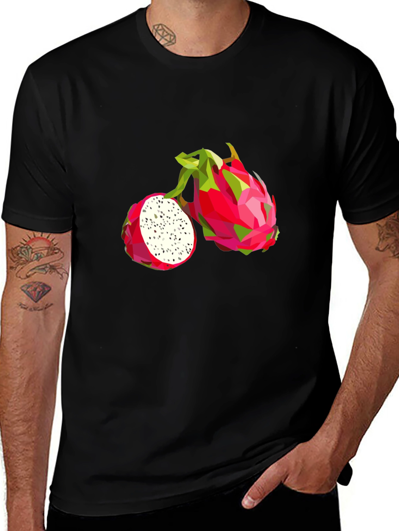 Dragon Fruit Graphic Tee - Modern Geometric Print
