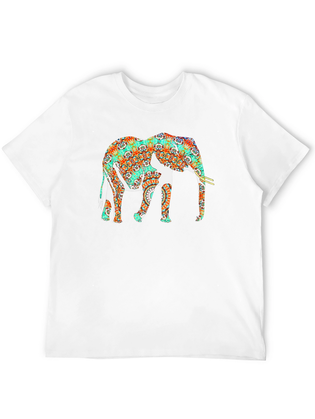 Elephant Graphic Print Black Casual T-Shirt