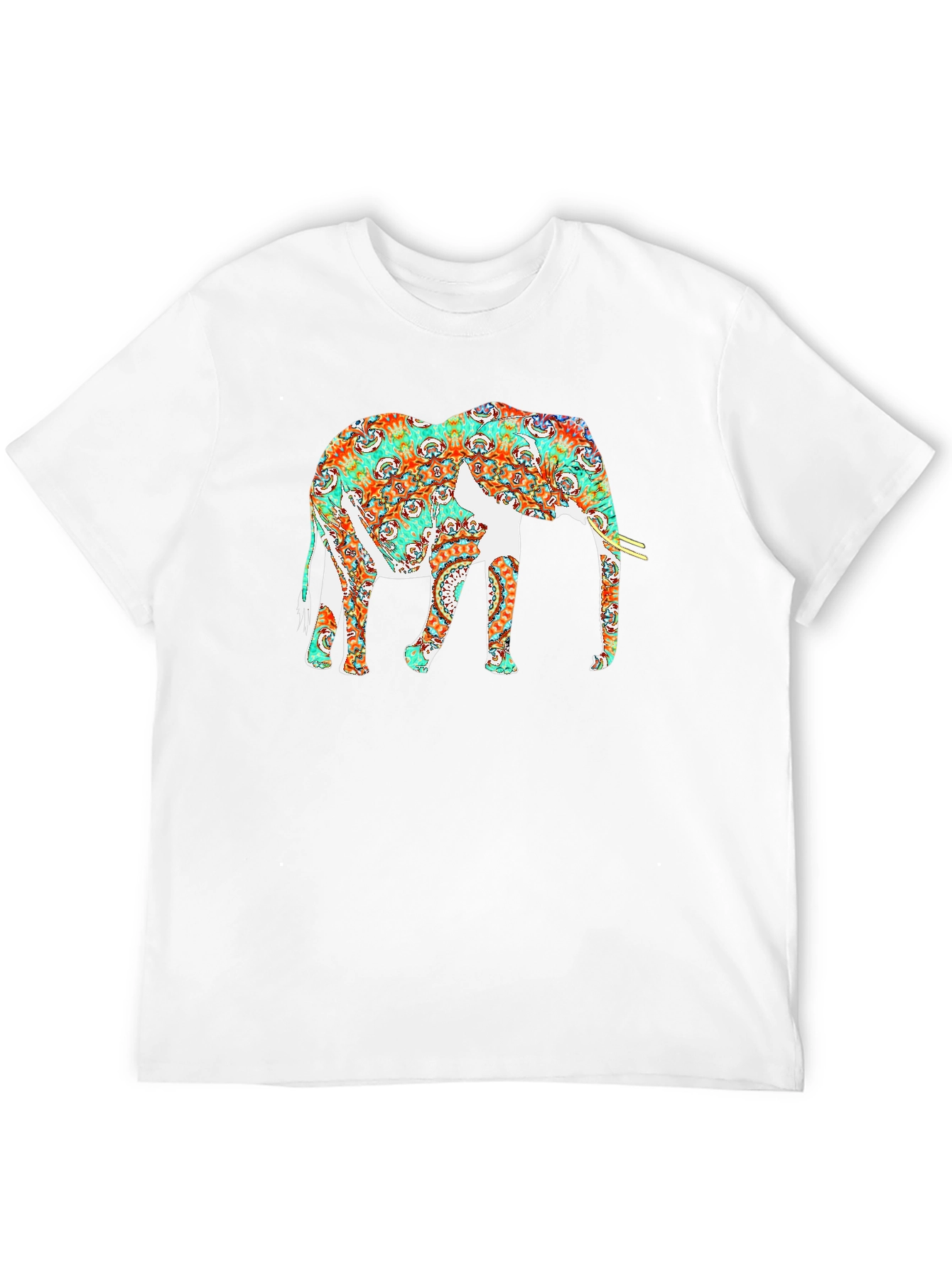 Elephant Graphic Print Black Casual T-Shirt