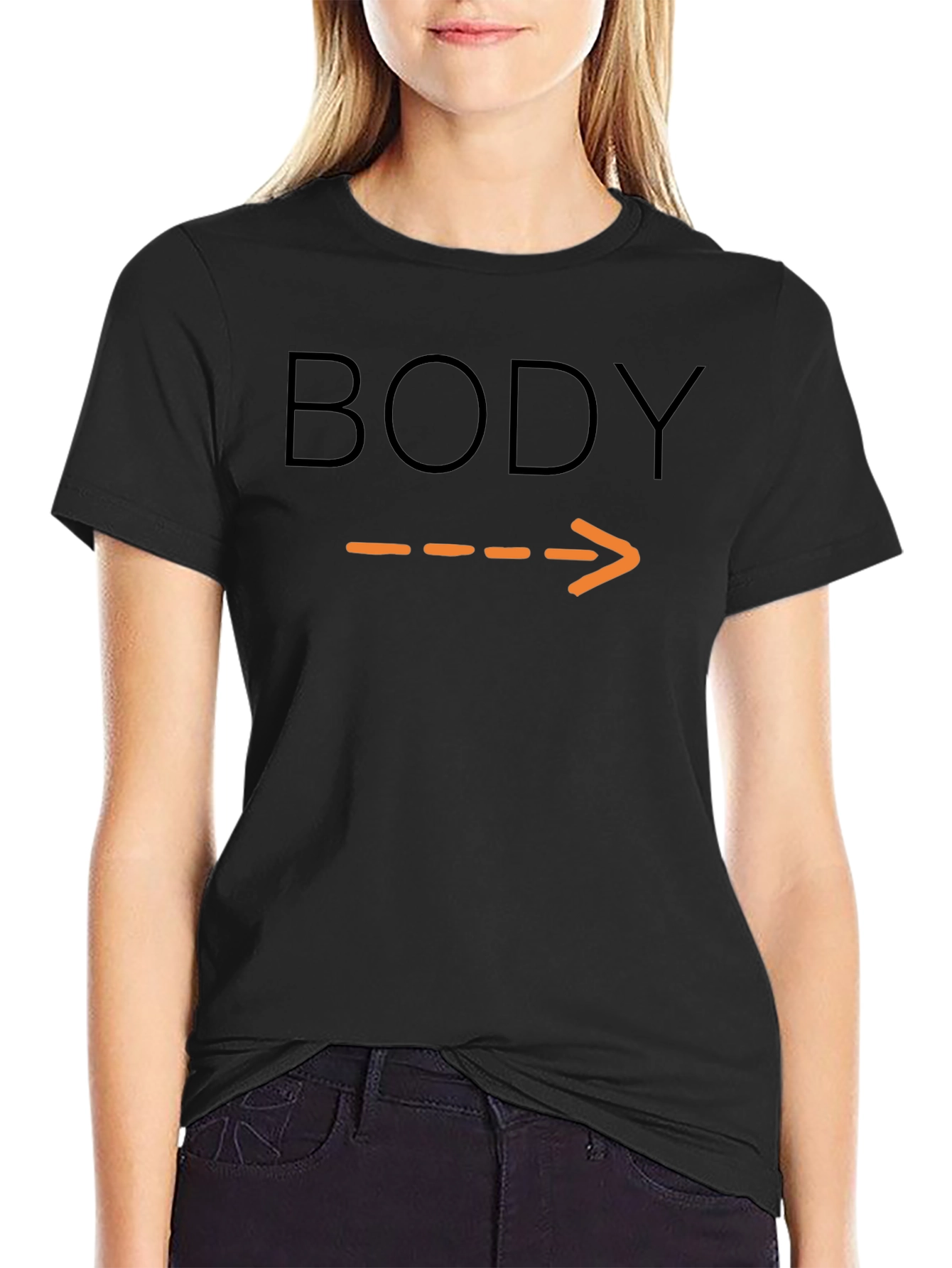 Humorous Body Arrow Pointing T-Shirt