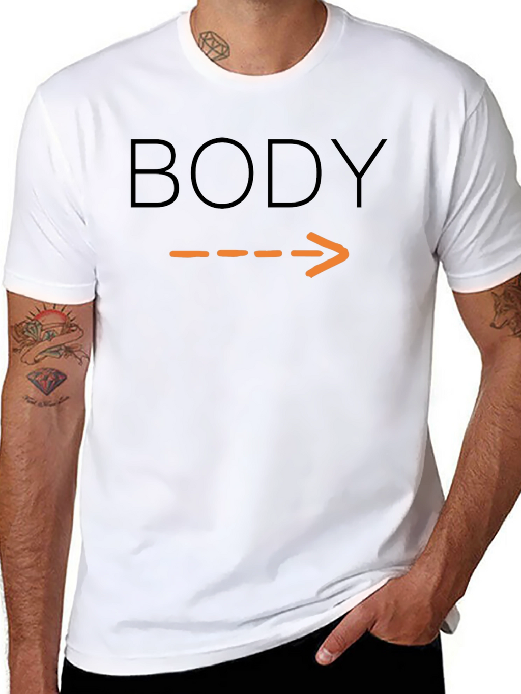 Humorous Body Arrow Pointing T-Shirt