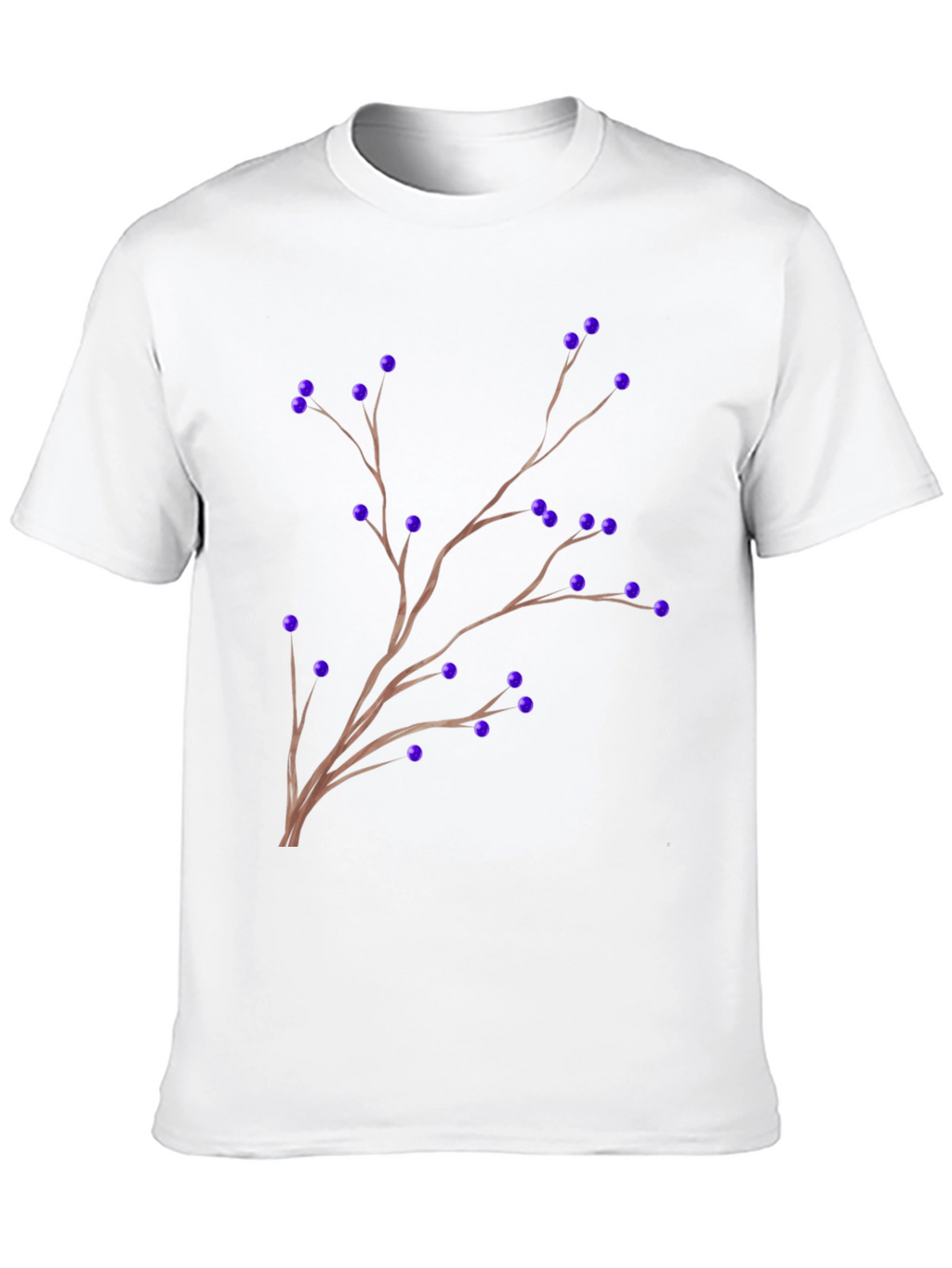 Berry Branch Print T-Shirt - Stylish Casual Wear