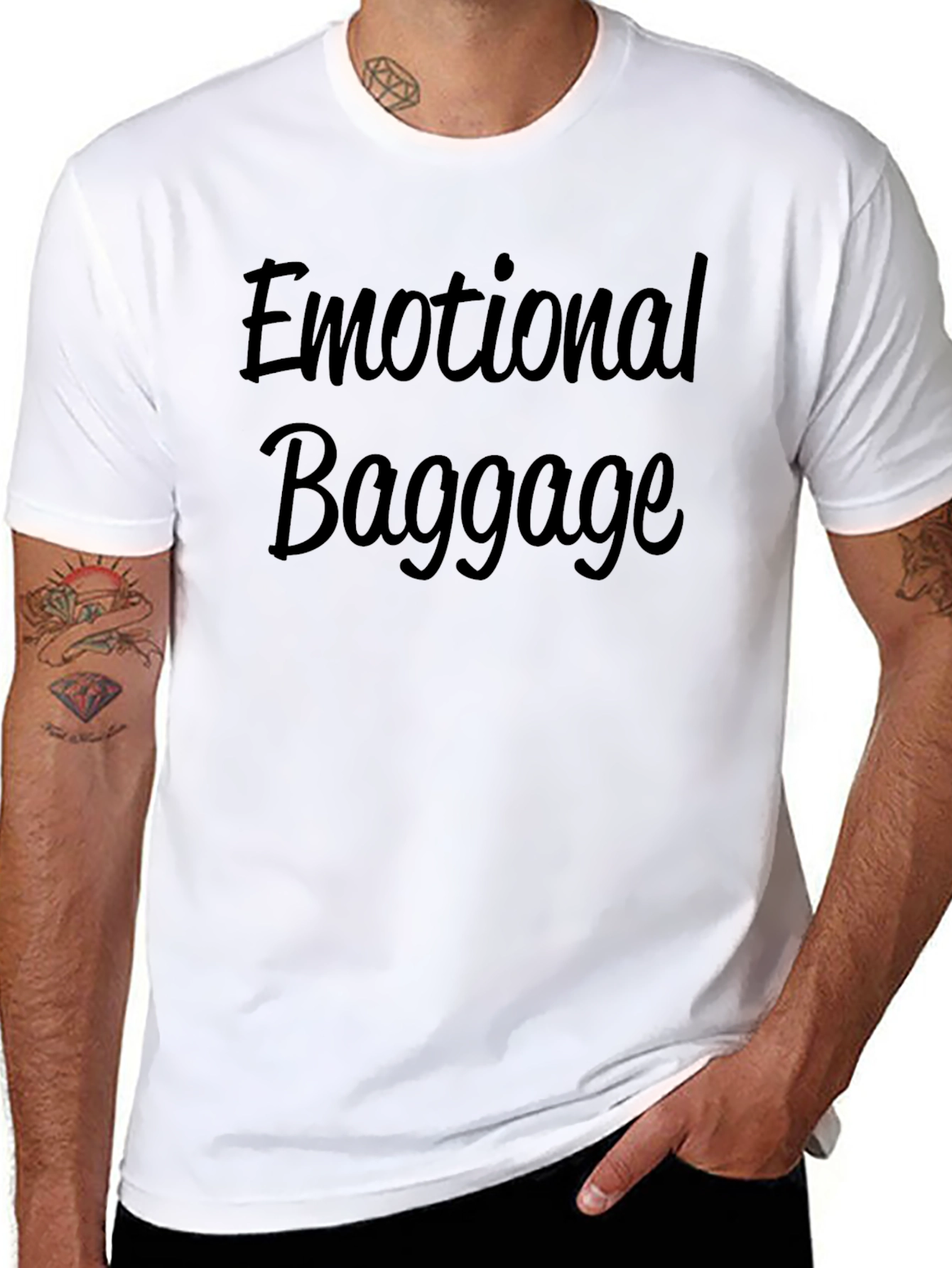 Emotional Baggage Black Graphic T-Shirt