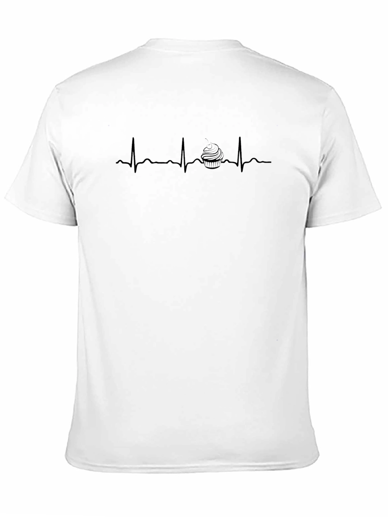 Cupcake Heartbeat T-Shirt - Black Cotton Graphic Tee