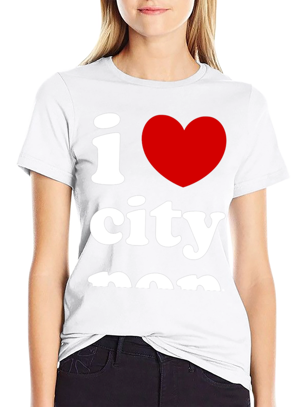 I Love City Tee - Black Cotton Graphic T-Shirt