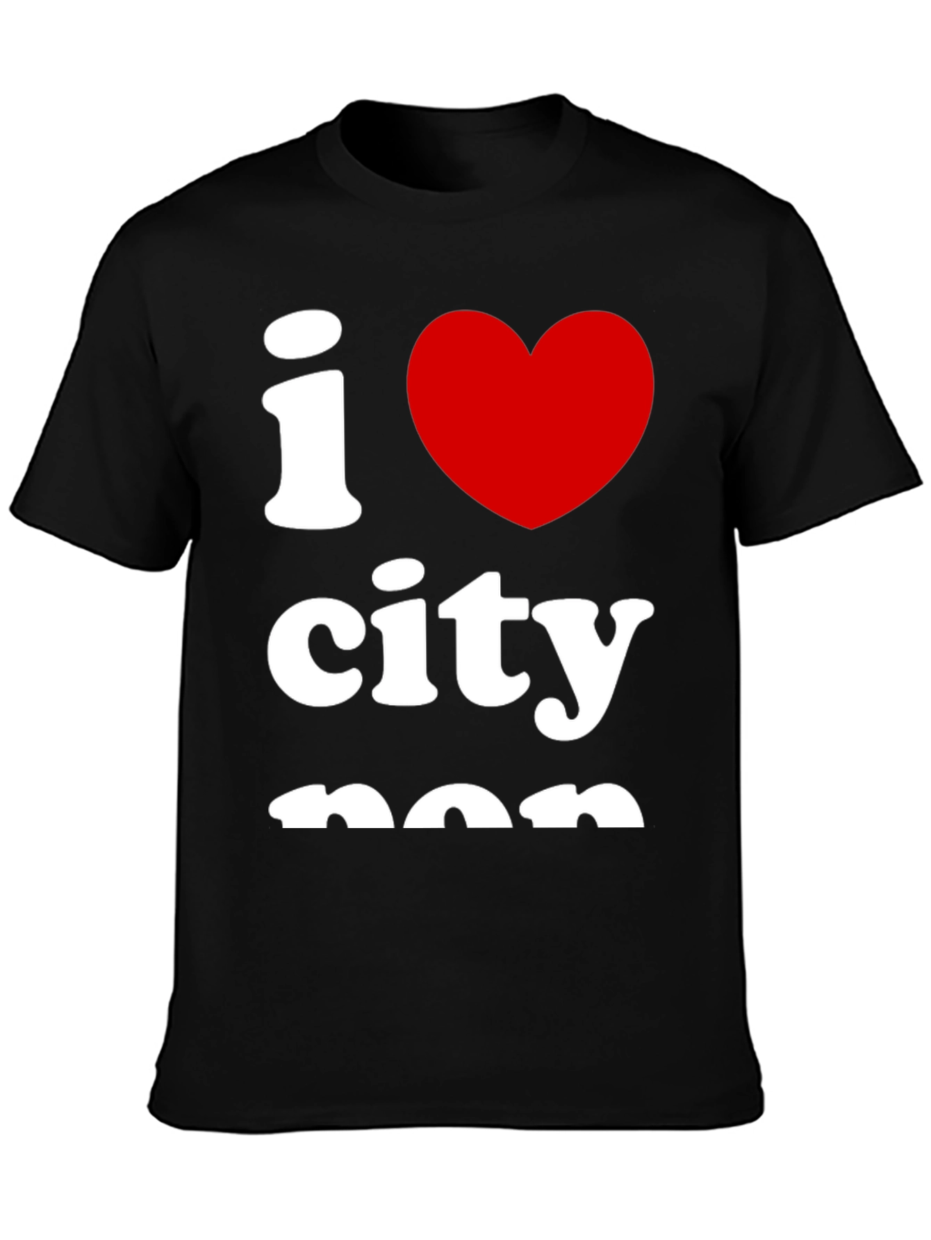 I Love City Tee - Black Cotton Graphic T-Shirt