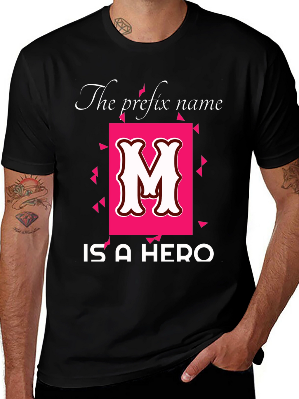 Heroic Initial M Black T-Shirt