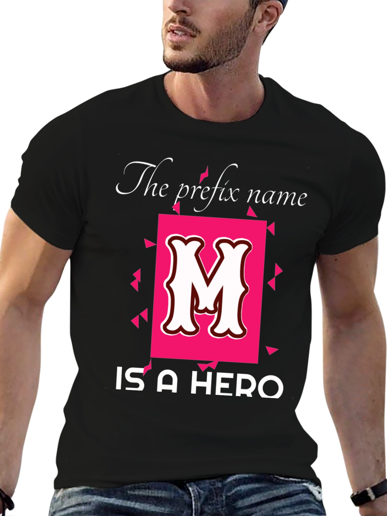 Heroic Initial M Black T-Shirt