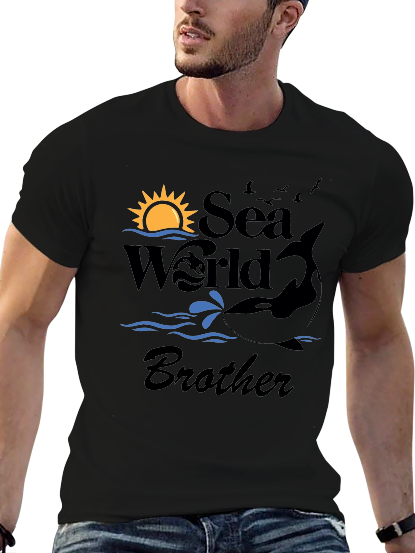 Sea World Brother Black T-Shirt