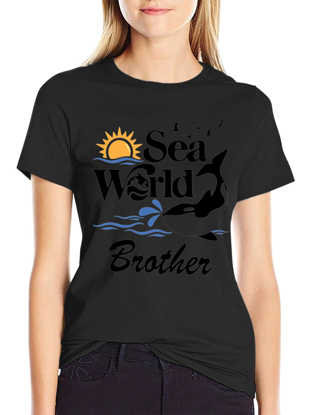 Sea World Brother Black T-Shirt