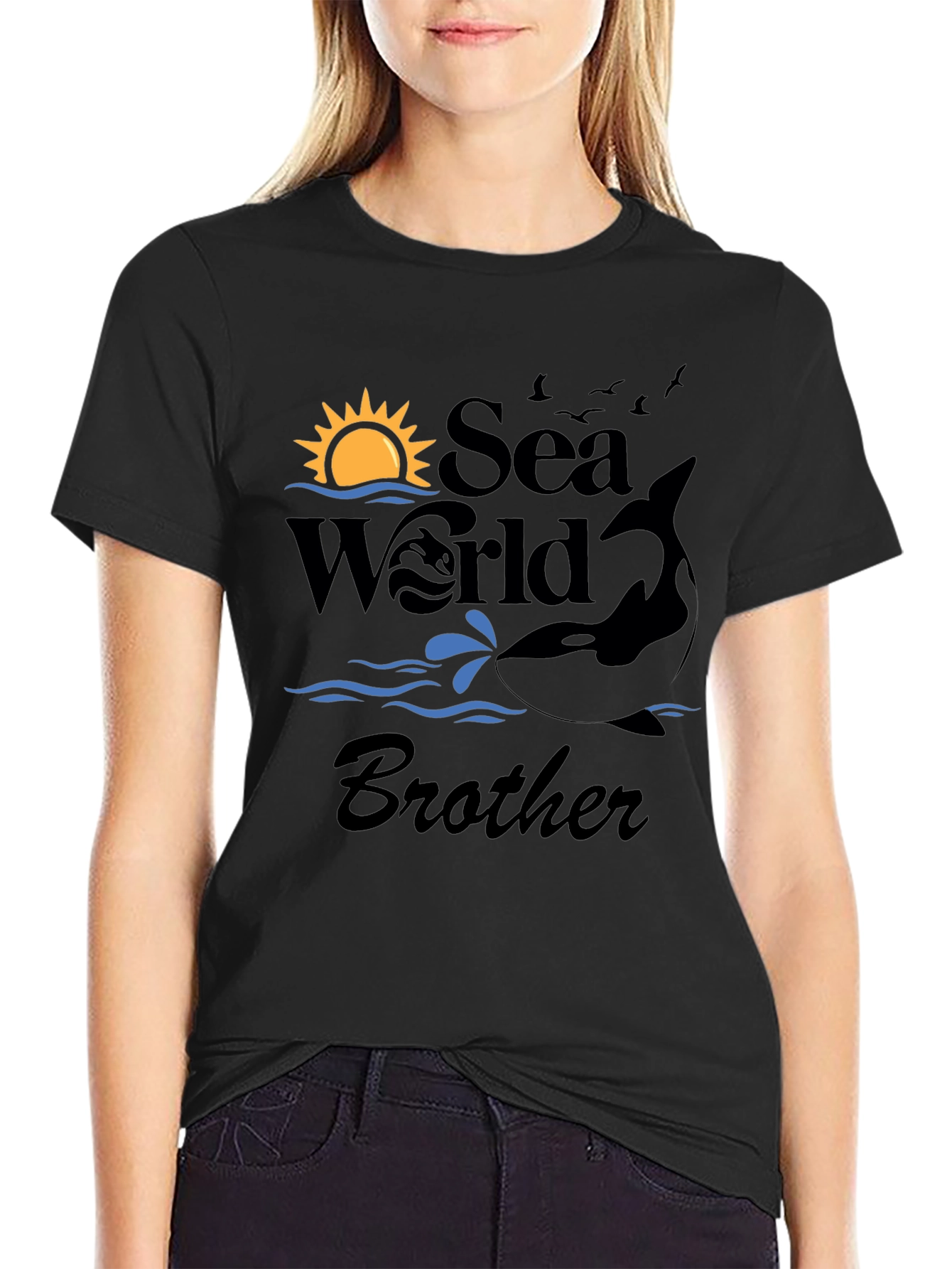 Sea World Brother Black T-Shirt