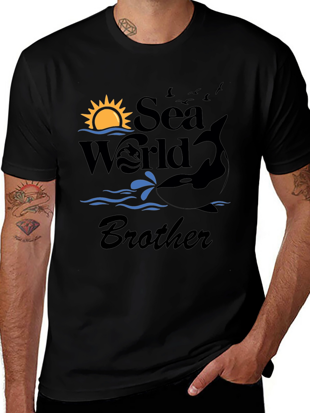 Sea World Brother Black T-Shirt