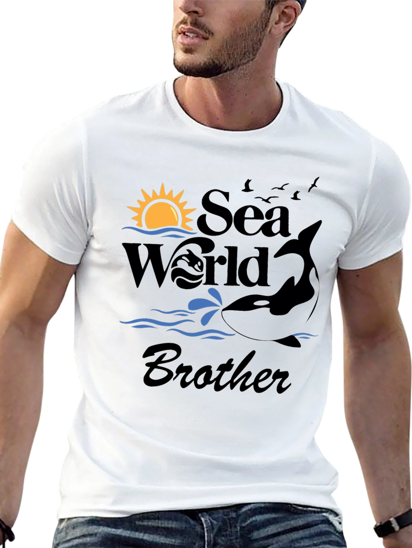 Sea World Brother Black T-Shirt
