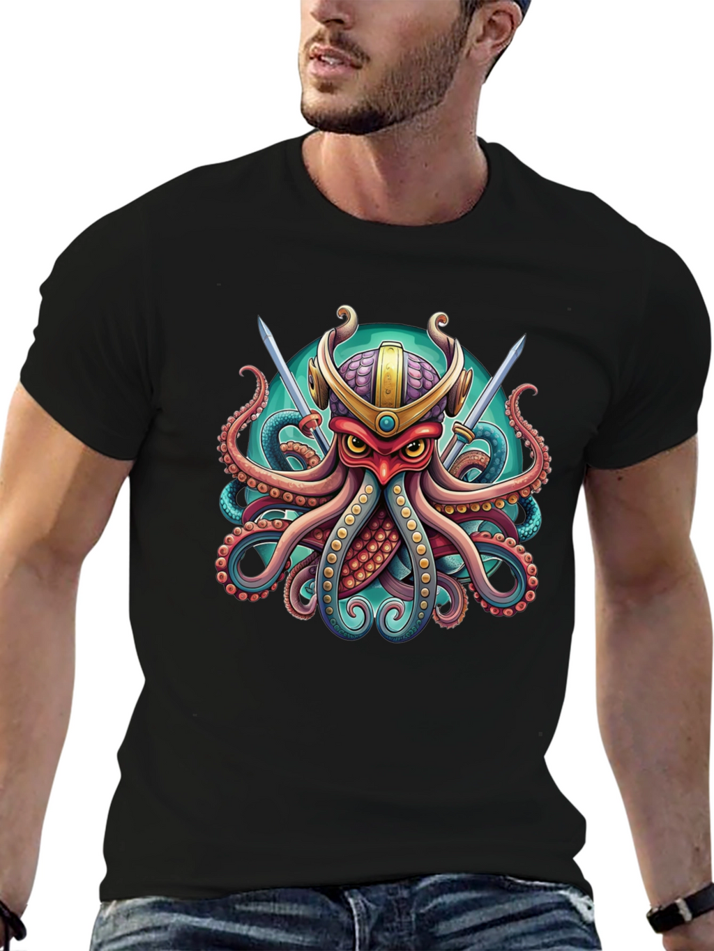 Samurai Octopus Graphic Tee