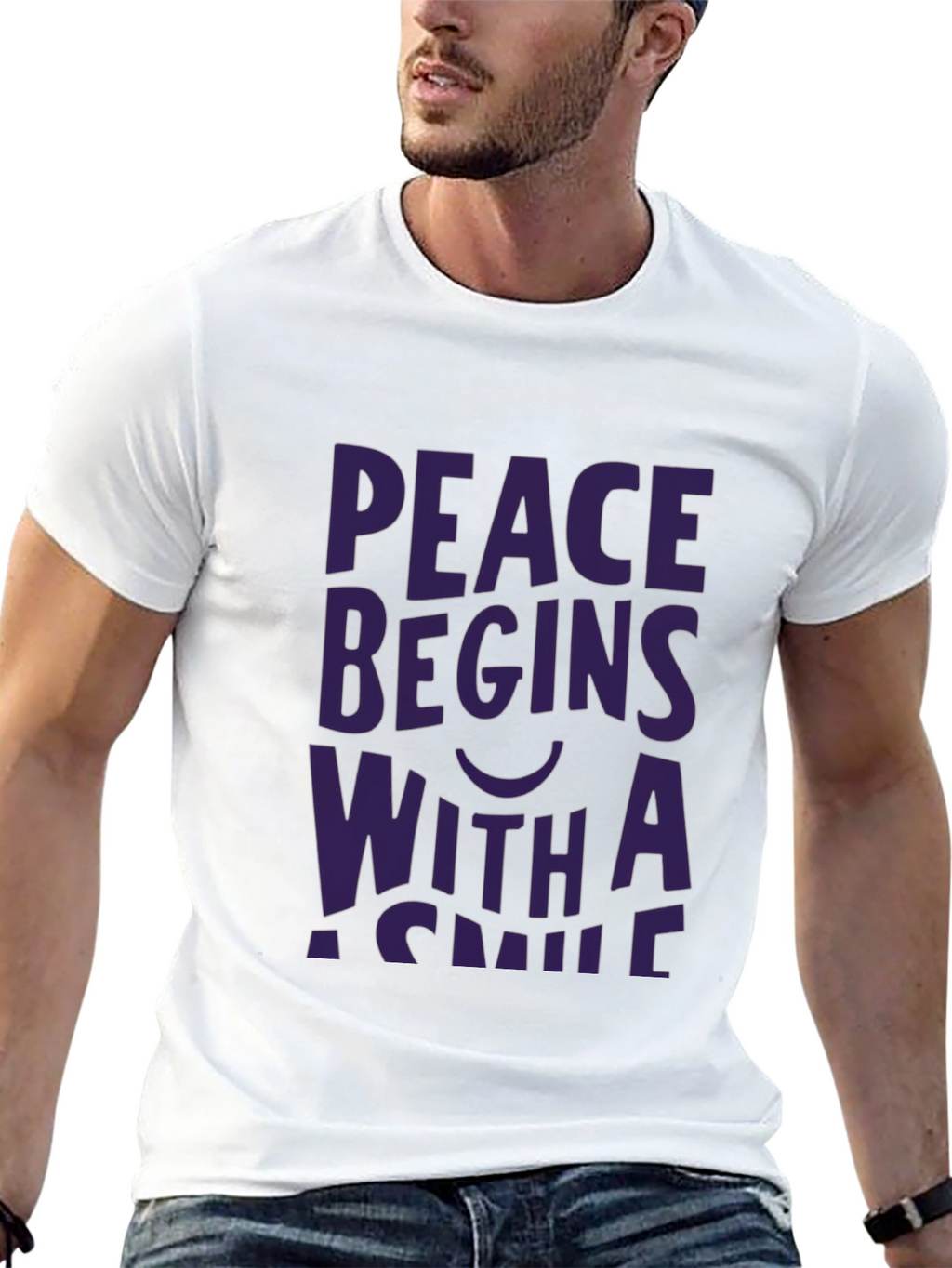 Peace Begins With a Smile Graphic Tee