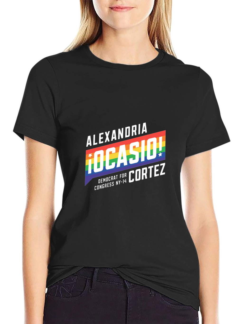 Alexandria Ocasio-Cortez Rainbow Pride T-Shirt