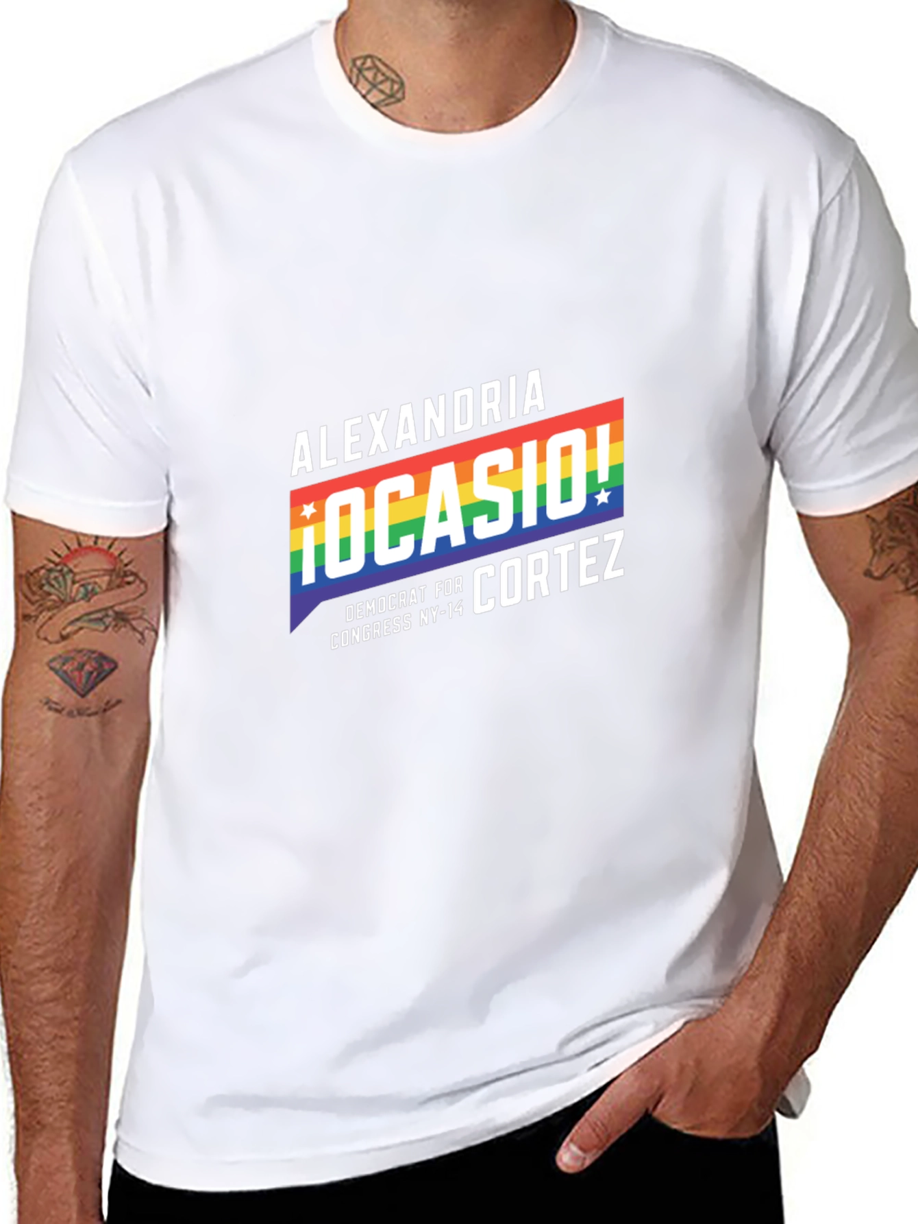 Alexandria Ocasio-Cortez Rainbow Pride T-Shirt