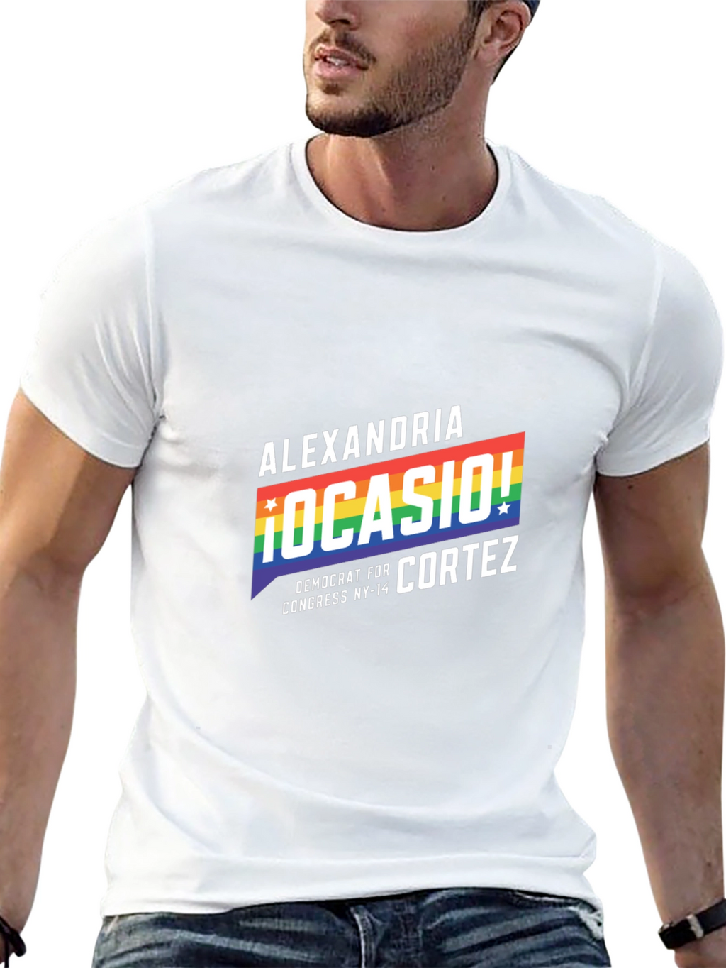 Alexandria Ocasio-Cortez Rainbow Pride T-Shirt