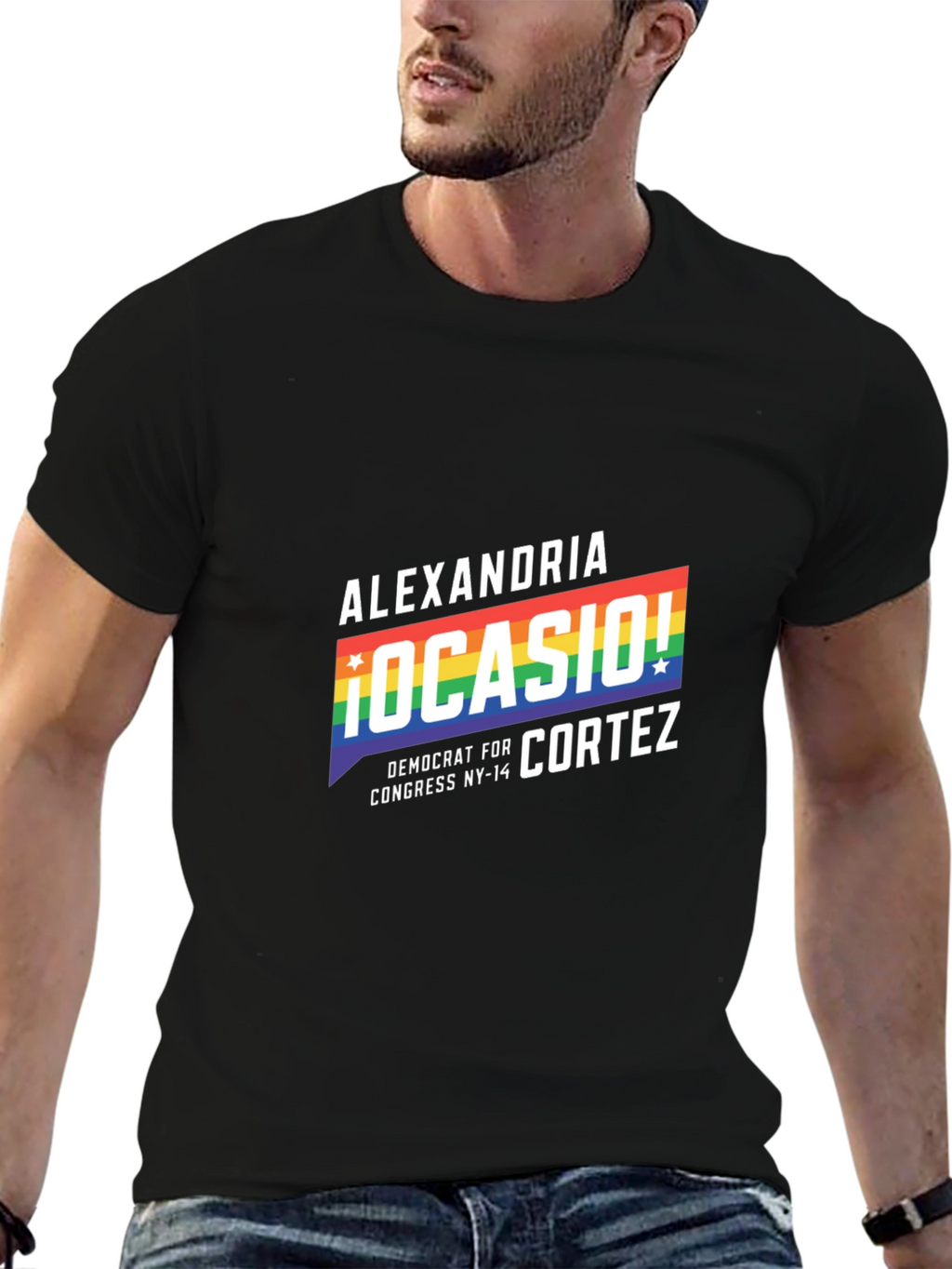 Alexandria Ocasio-Cortez Rainbow Pride T-Shirt