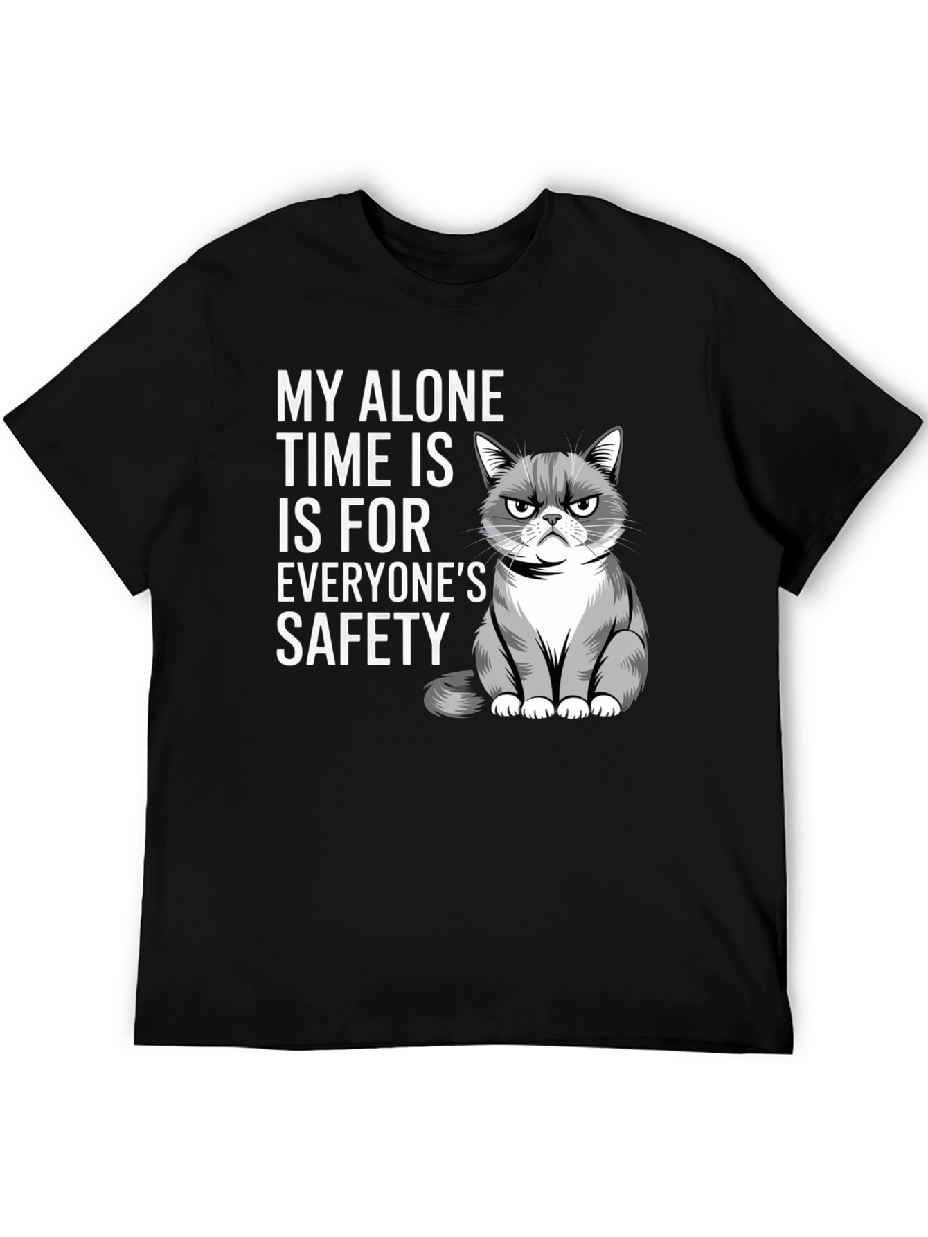 Grumpy Cat Alone Time Safety Graphic Tee