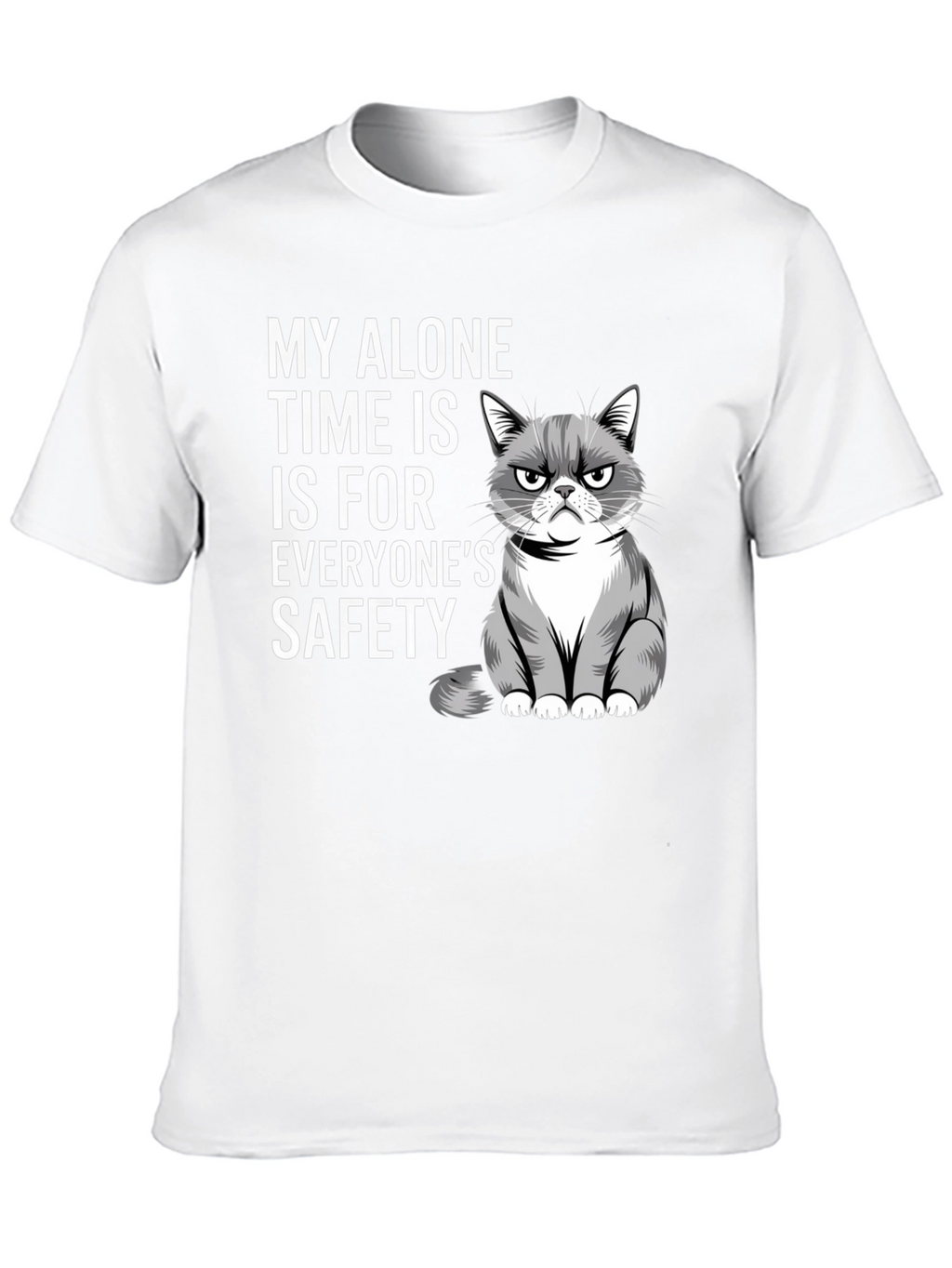 Grumpy Cat Alone Time Safety Graphic Tee