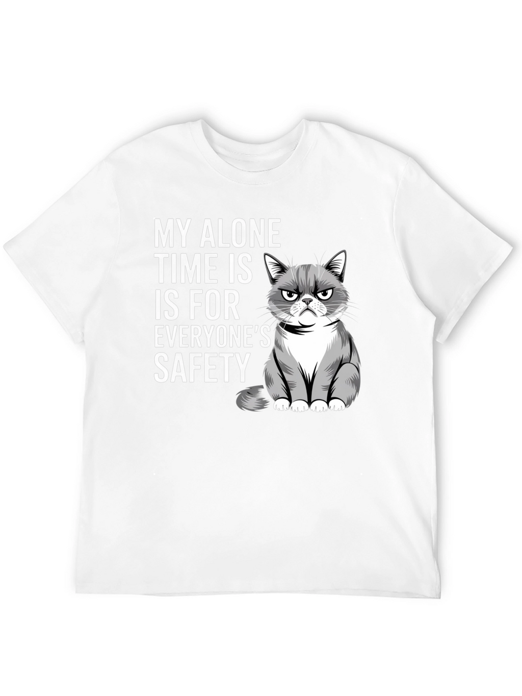 Grumpy Cat Alone Time Safety Graphic Tee