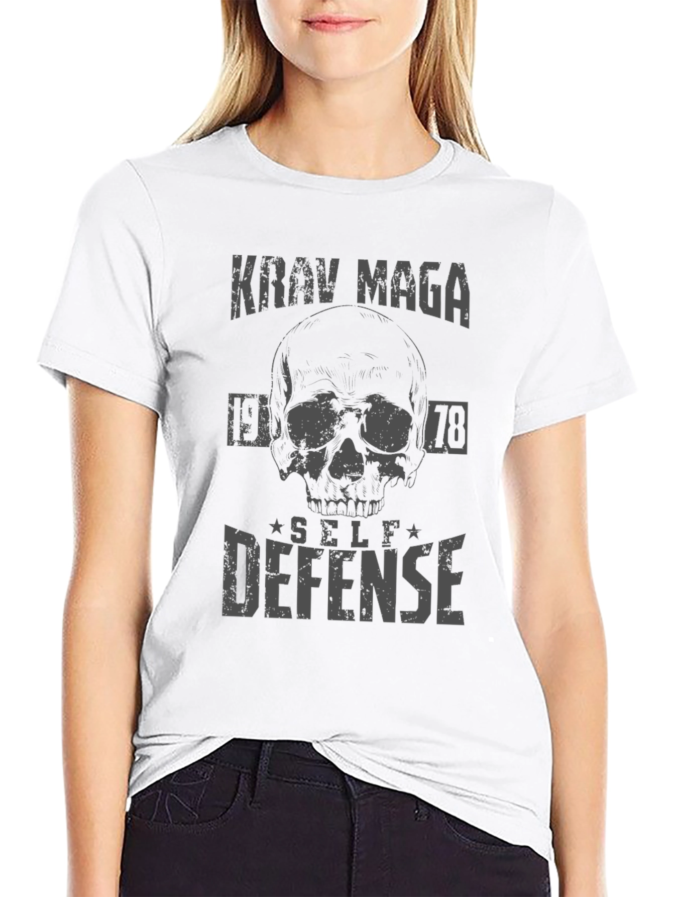 Krav Maga Self Defense Skull Graphic Tee