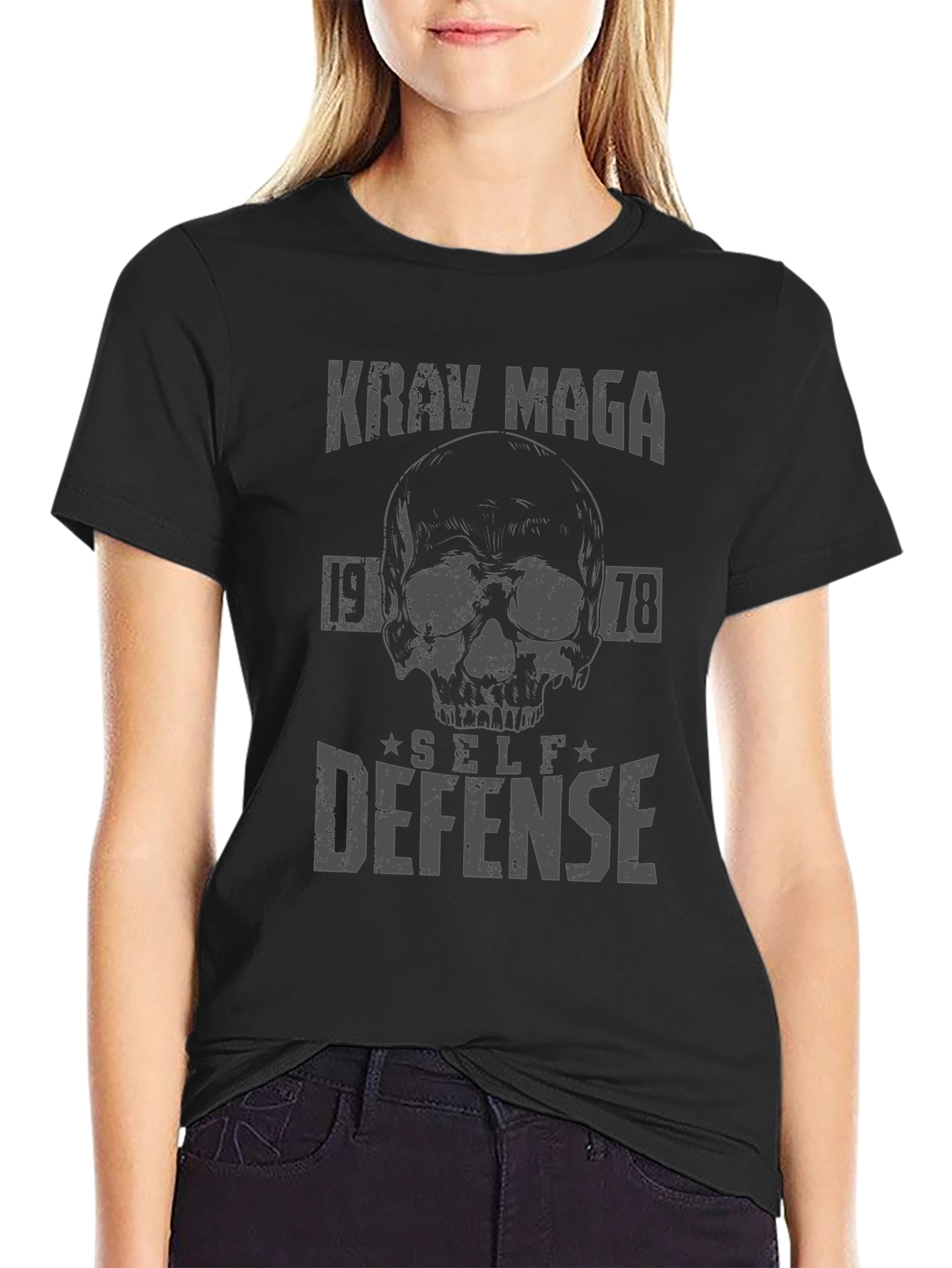 Krav Maga Self Defense Skull Graphic Tee