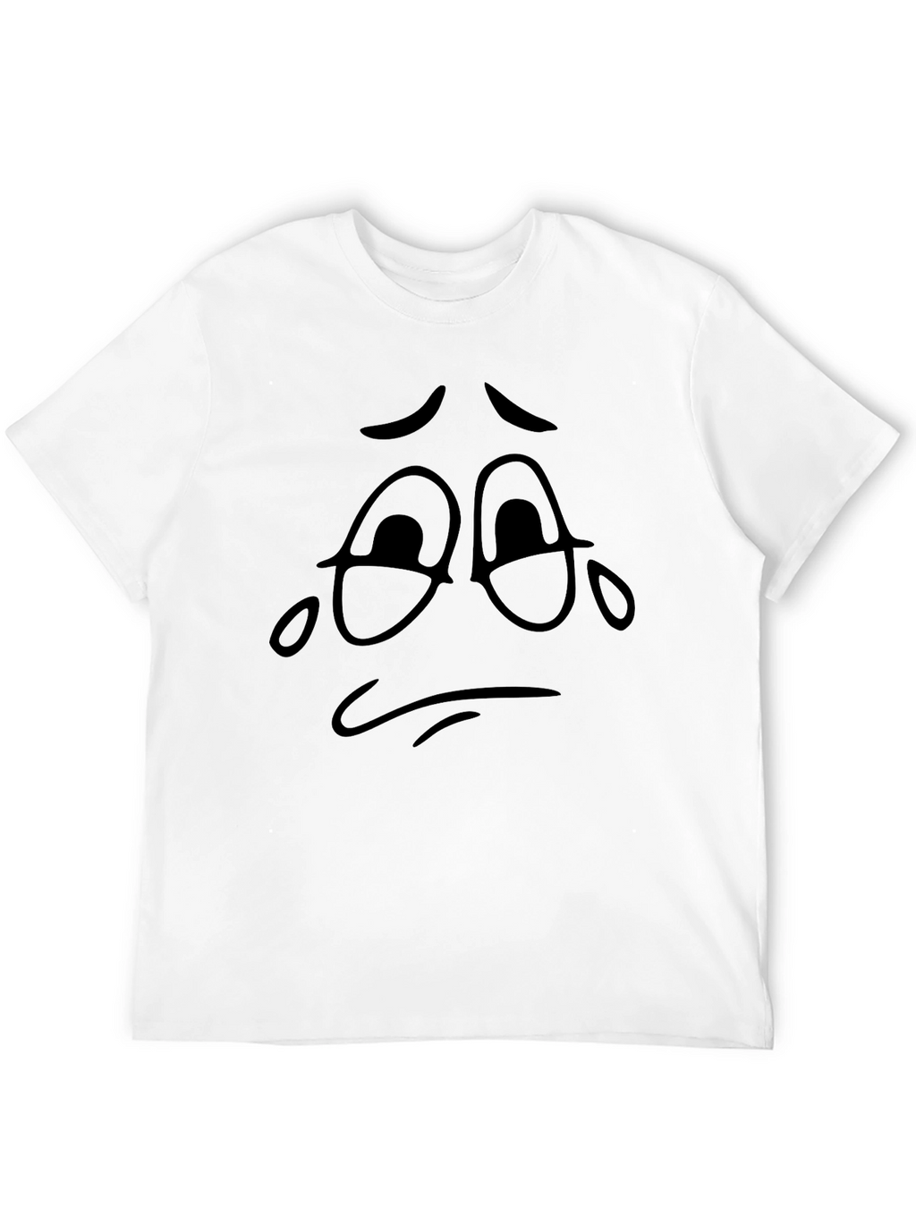 Sad Face Graphic Black T-Shirt