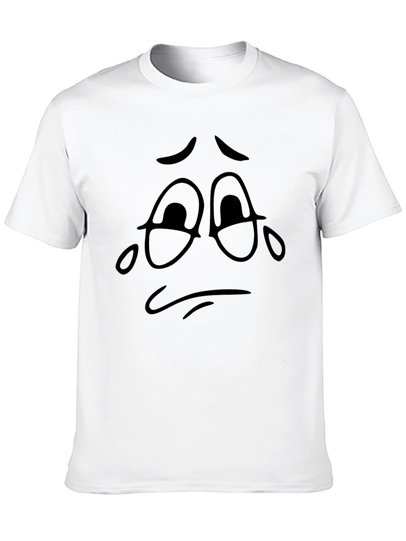 Sad Face Graphic Black T-Shirt