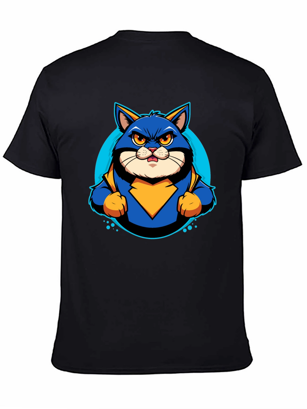 Superhero Cat Graphic T-Shirt - Cool Cartoon Design