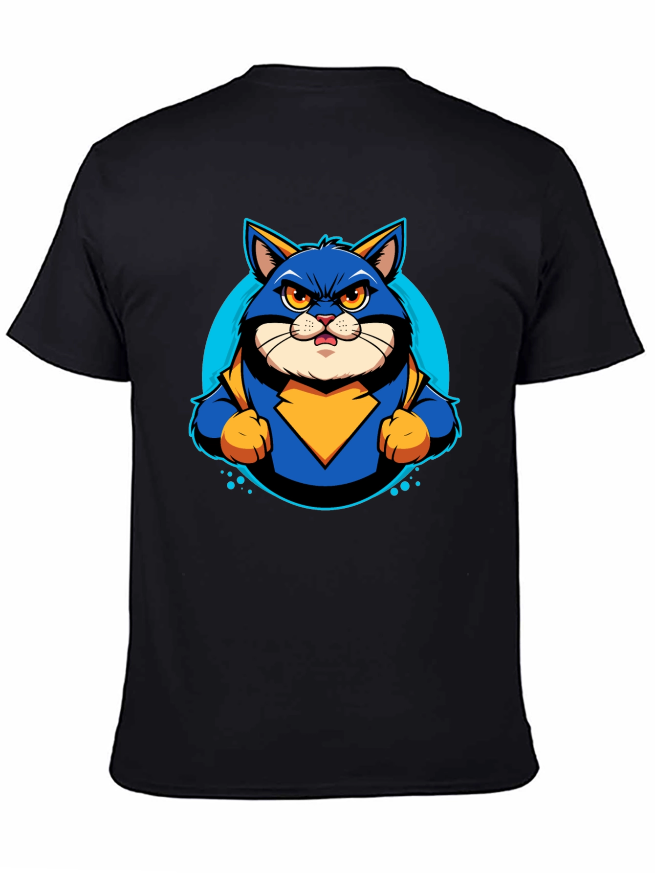 Superhero Cat Graphic T-Shirt - Cool Cartoon Design