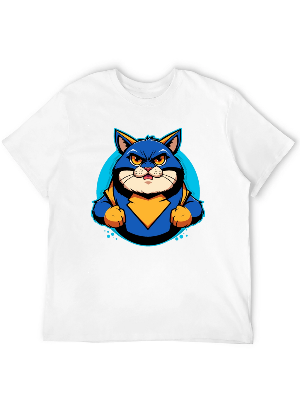 Superhero Cat Graphic T-Shirt - Cool Cartoon Design
