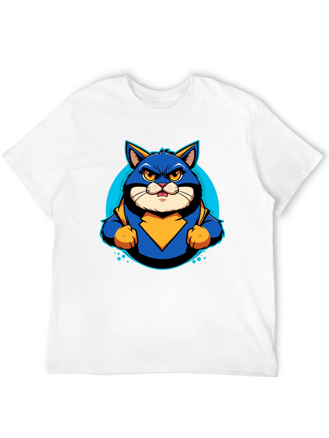 Superhero Cat Graphic T-Shirt - Cool Cartoon Design