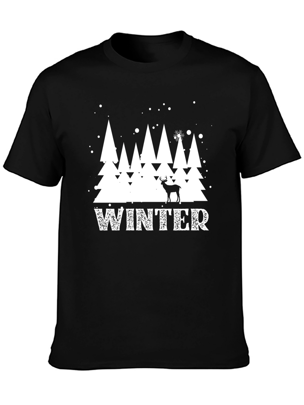 Winter Scene Graphic Tee - Holiday Deer Shirt