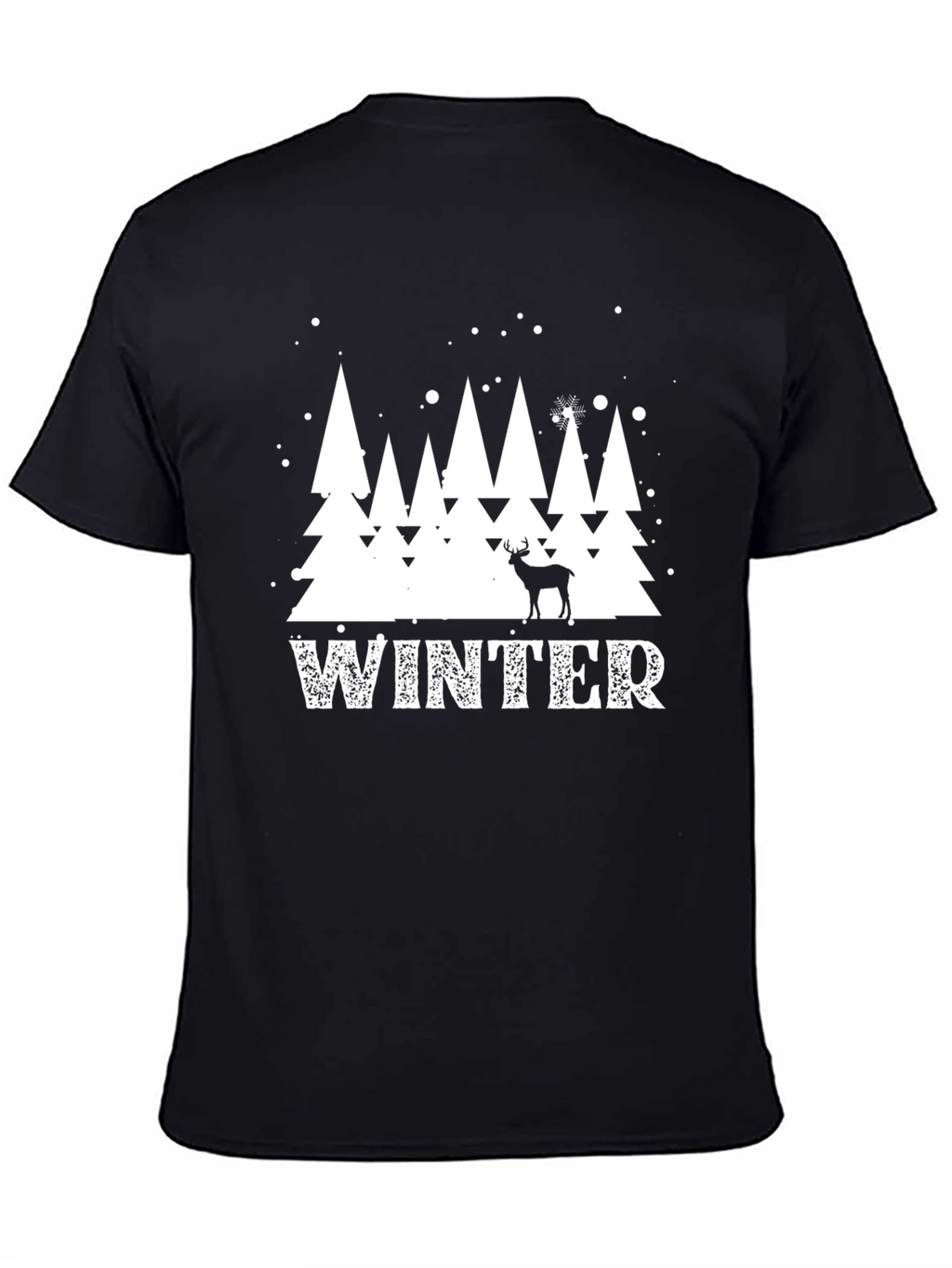 Winter Scene Graphic Tee - Holiday Deer Shirt