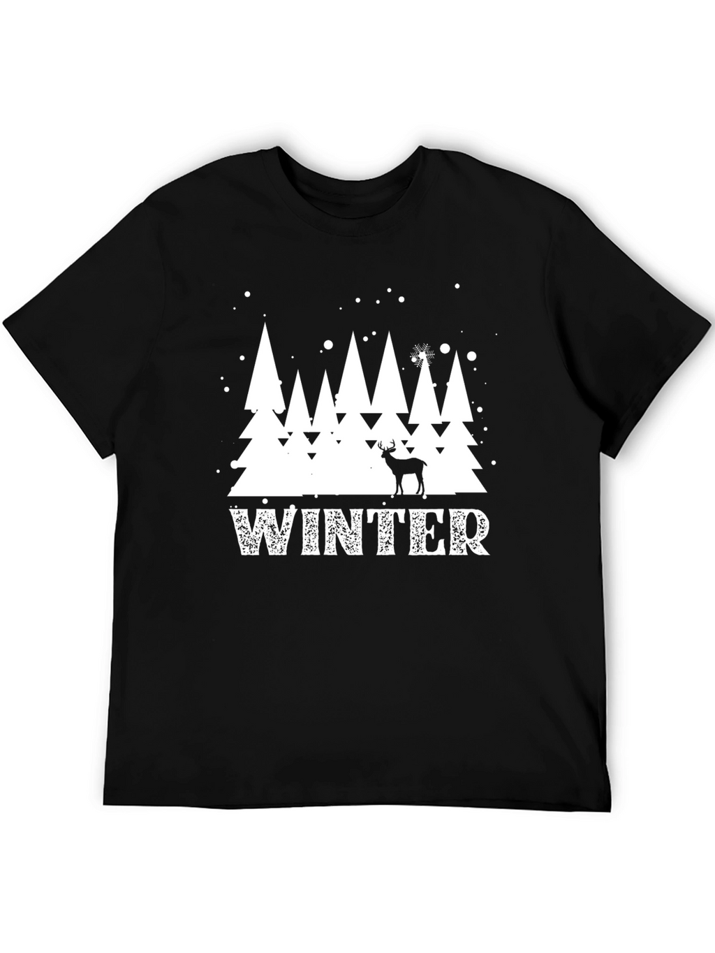 Winter Scene Graphic Tee - Holiday Deer Shirt