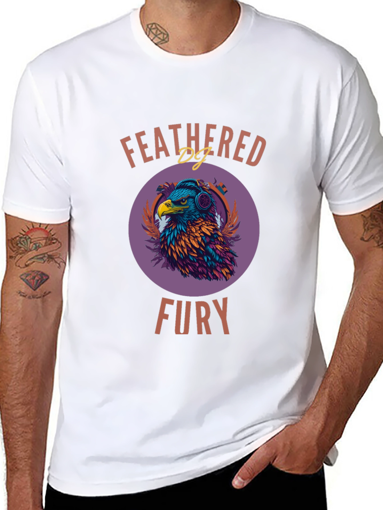 Feathered Fury T-Shirt - Eagle DJ Design