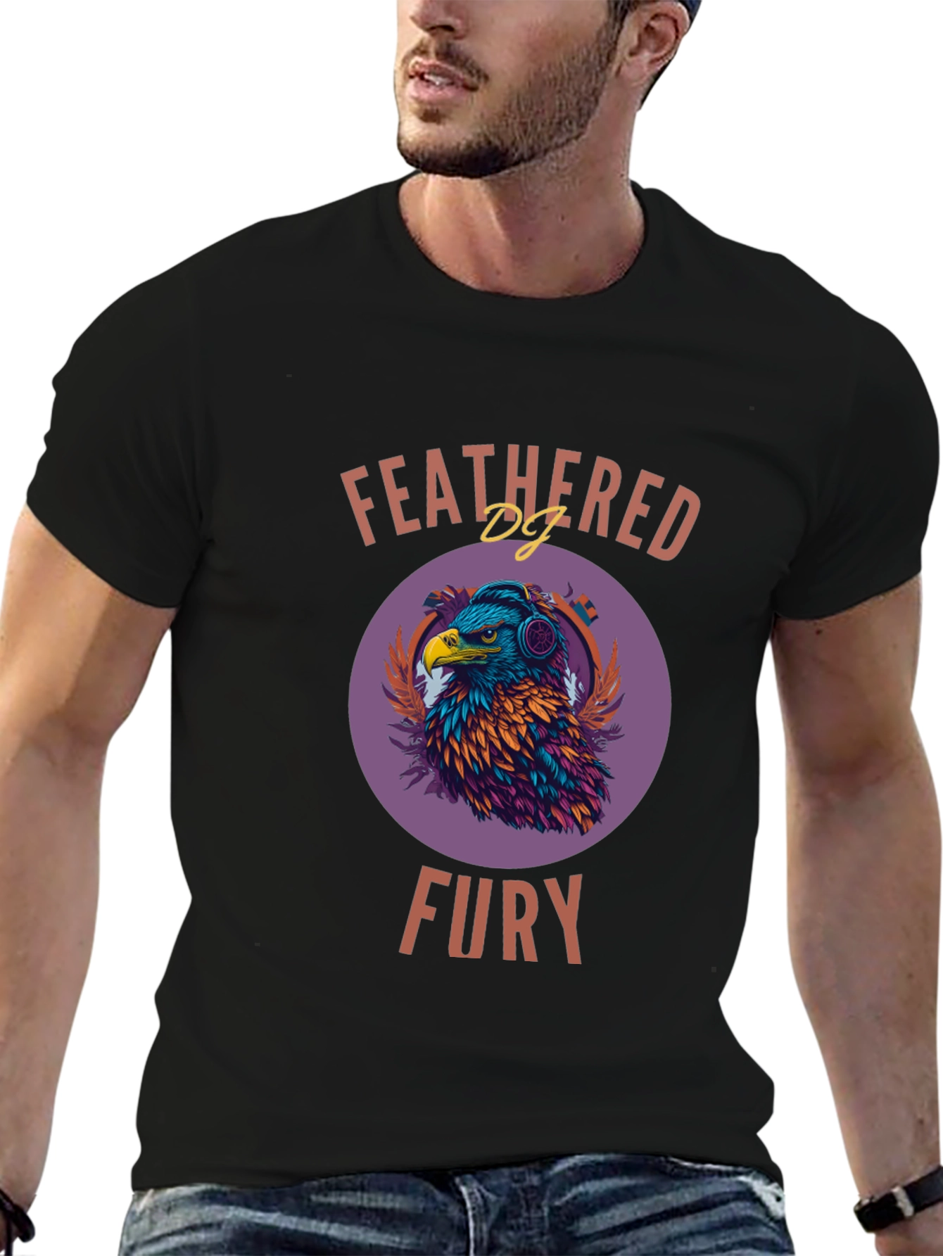 Feathered Fury T-Shirt - Eagle DJ Design