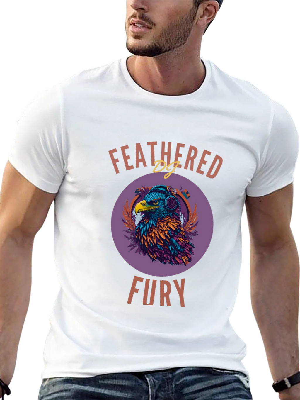 Feathered Fury T-Shirt - Eagle DJ Design